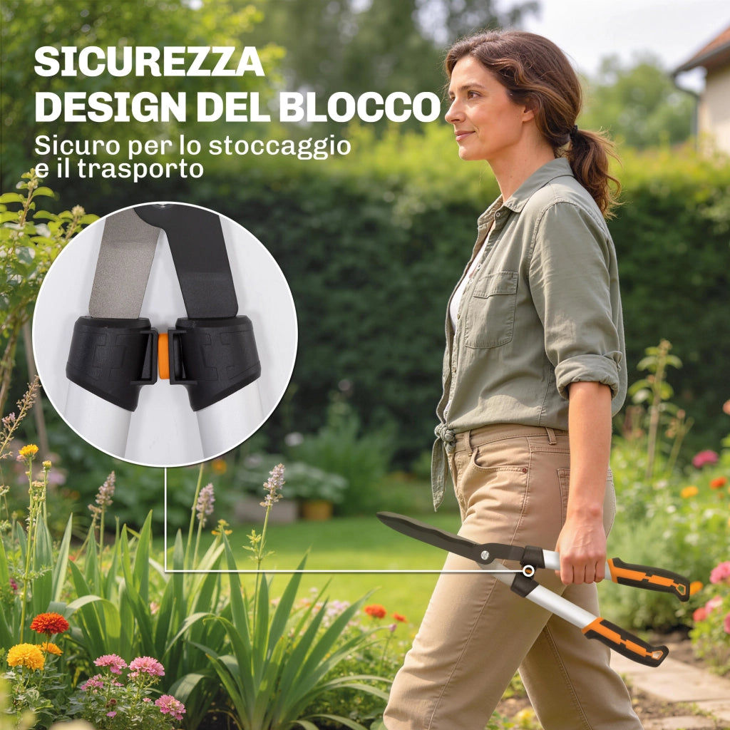 Set 4 Pezzi da Giardinaggio con Cesoie Troncarami Forbici da Potatura e Seghetto Pieghevole Arancione
