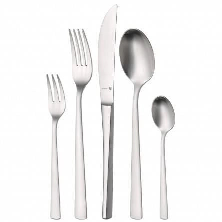WMF 11.5891.6330 Corvo Set di Posate 30 Pezzi per 6 Persone in Acciaio Inox Cromargan Protect Opaco Lavabile in Lavastoviglie colore Argento