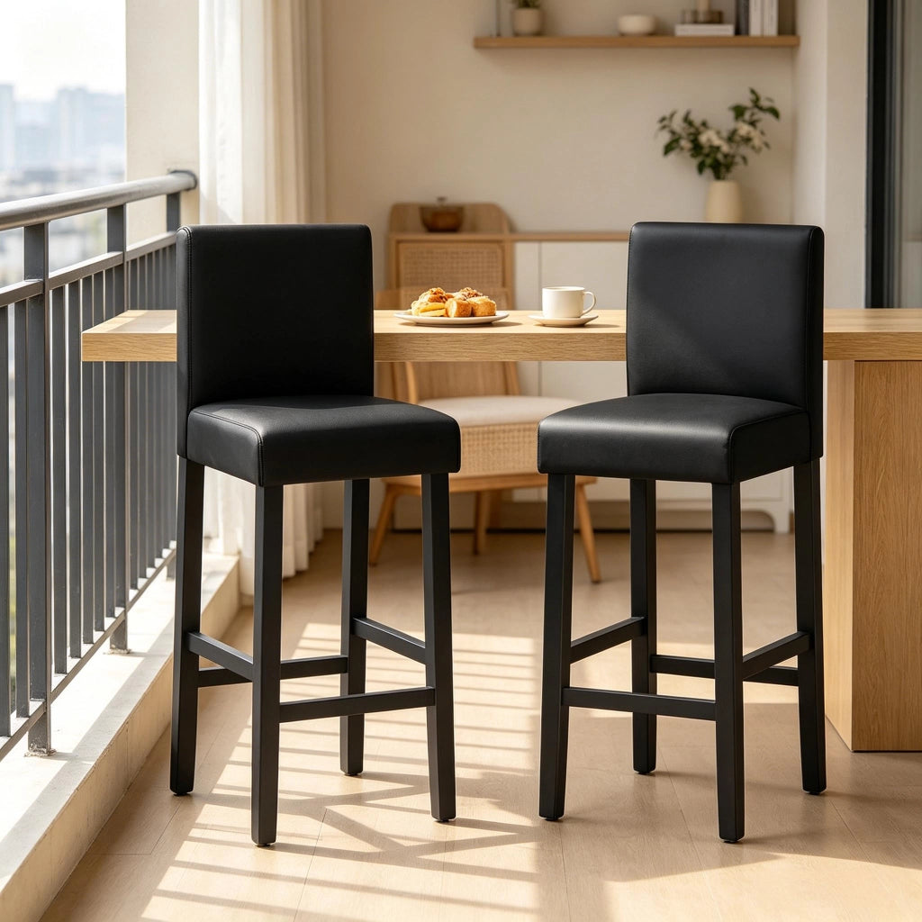 SGABELLI BAR con schienale 41x37,5x110 cm Nero Set da 2 pezzi