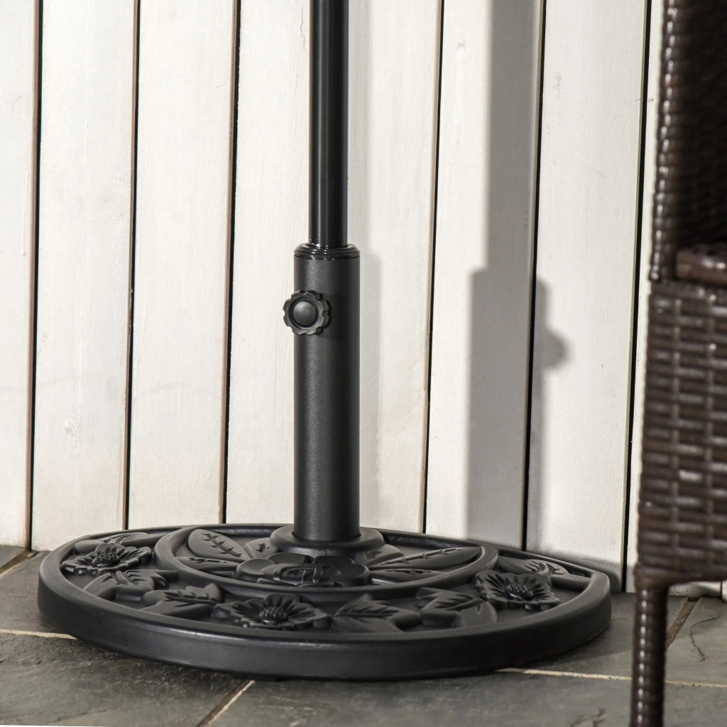 Base per Ombrellone Semicircolare ¨C zephmum ¨C 50x32x32 cm Nero Riempiemento Cemento