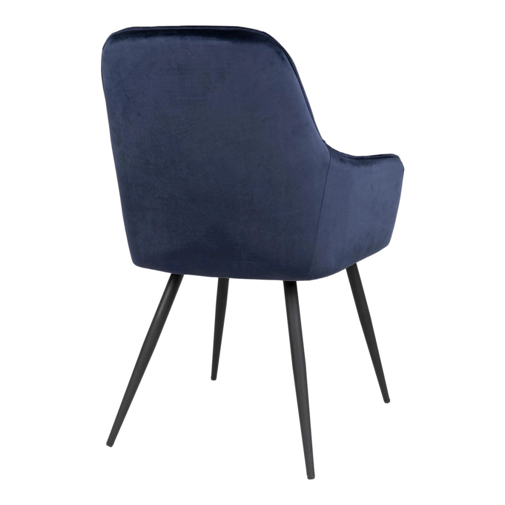 Set di 2 Sedie Harbo, Blu, Velluto, 65x57x87 cm