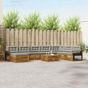 Set di divani da esterno 9 pcs Grigio Naturale e Chiaro