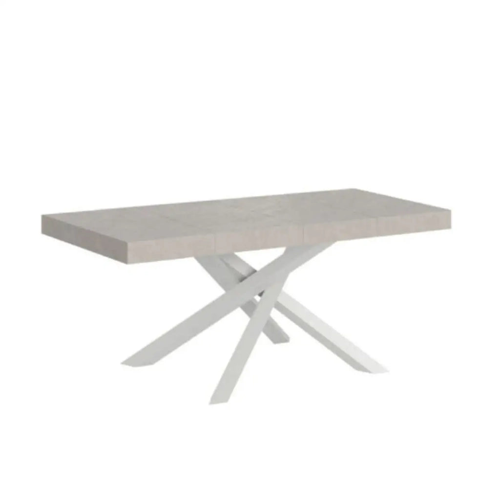 Tavolo allungabile 140/244x90 cm Volantis Premium cashmere gambe bianche