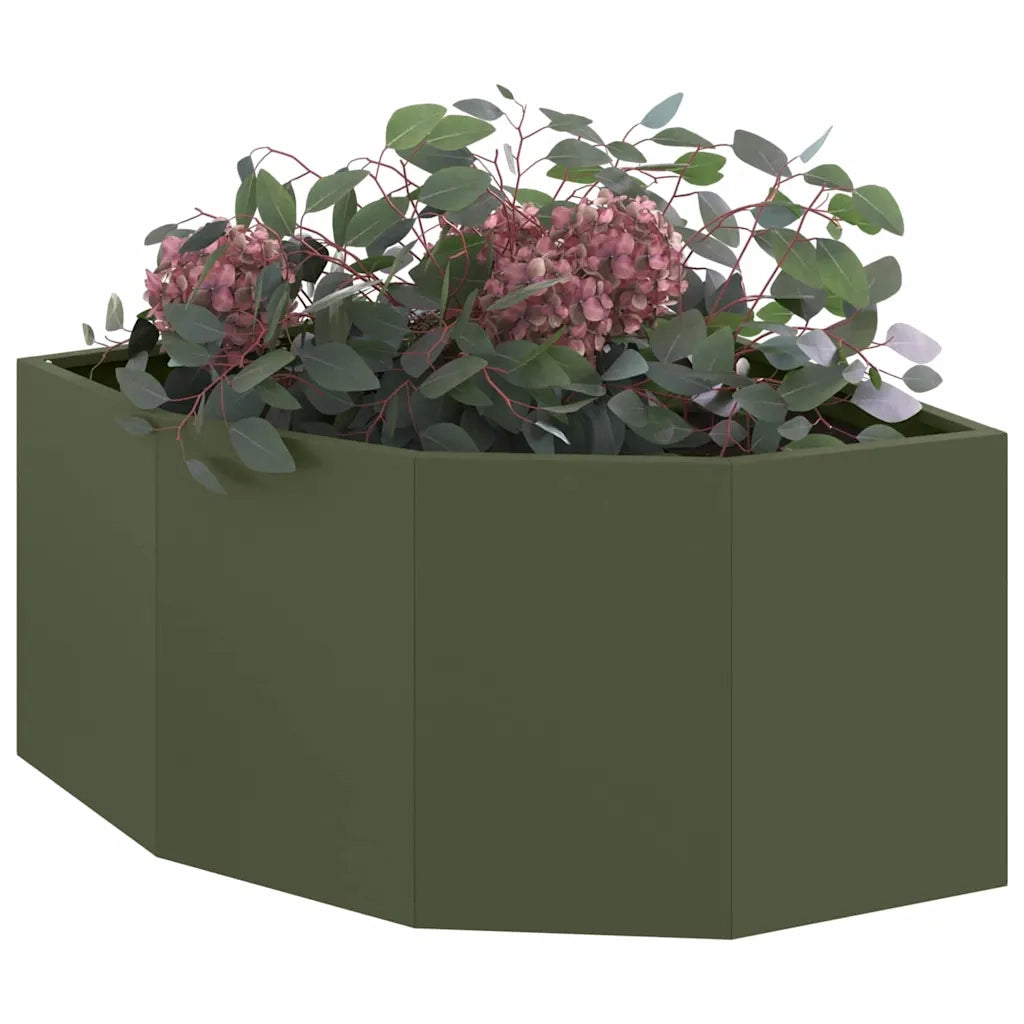 Vaso d'angolo Oliver verde 60 x 60 x 35 cm Acciaio 883643