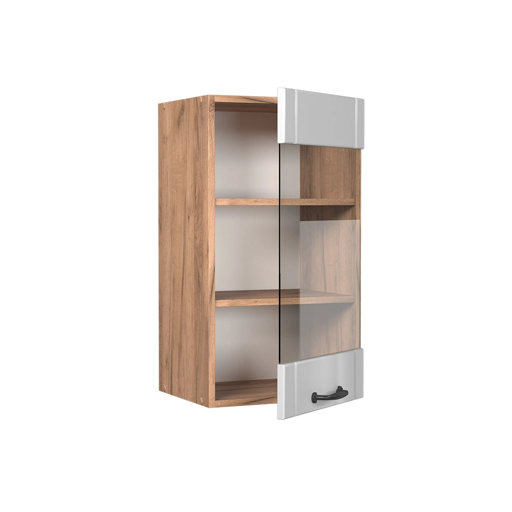 Vicco Mobile da cucina in vetro Bianco casa di campagna 40 cm