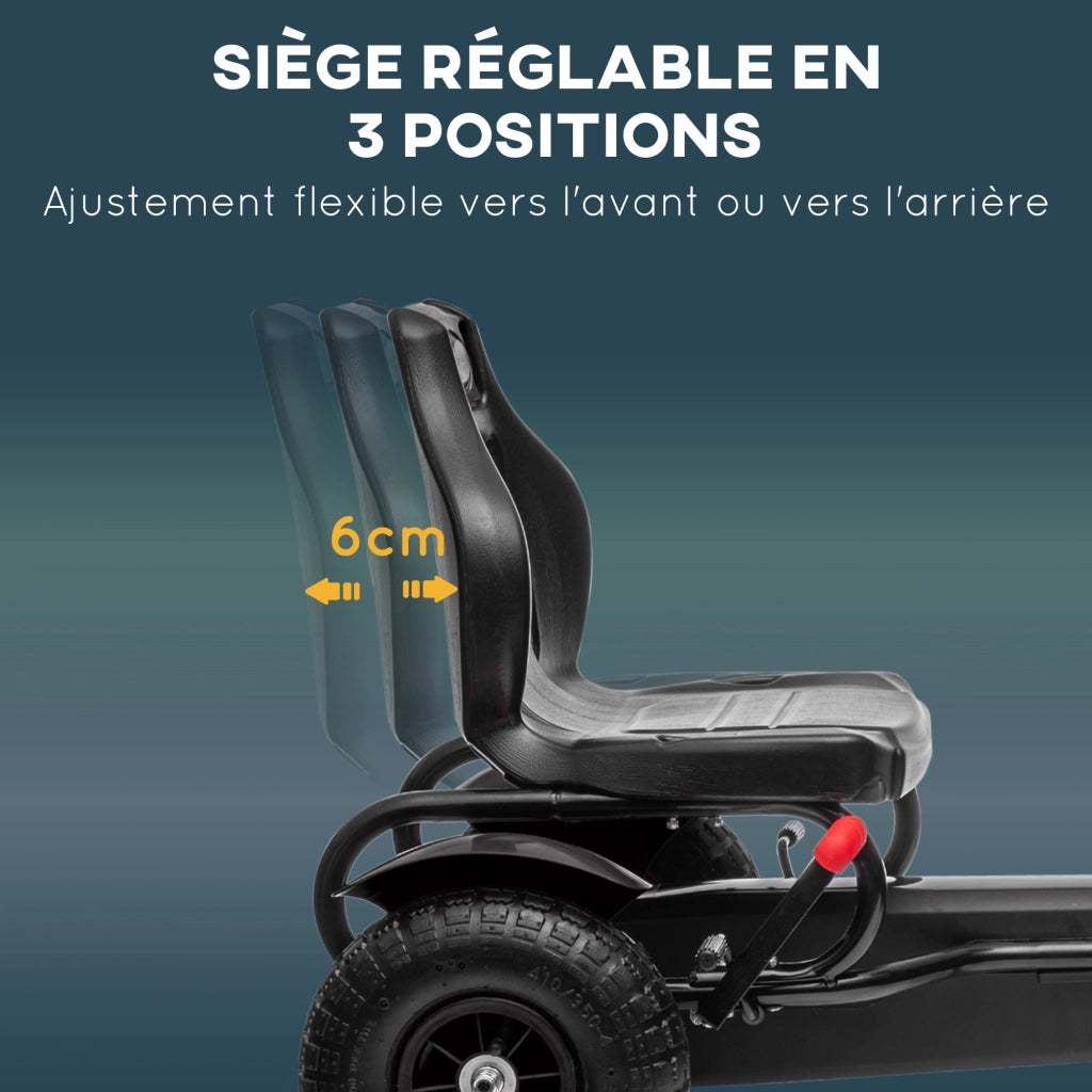 Triciclo a Pedali per Bambini con Sedile Regolabile ¨C zephmum ¨C Nero