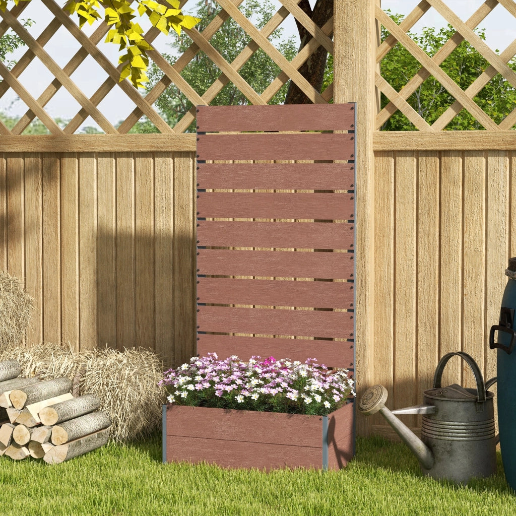 Fioriera con griglia per piante rampicanti ¨C zephmum ¨C marrone chiaro 72x38x150 cm