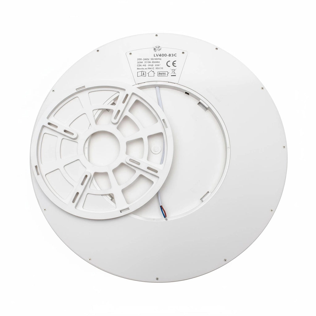 Plafoniera Design Slim LED 36W CCT IP40 Lampada Moderna Soffitto Luce Bagno Cucina Soggiorno Ufficio 48cm colore BIANCO