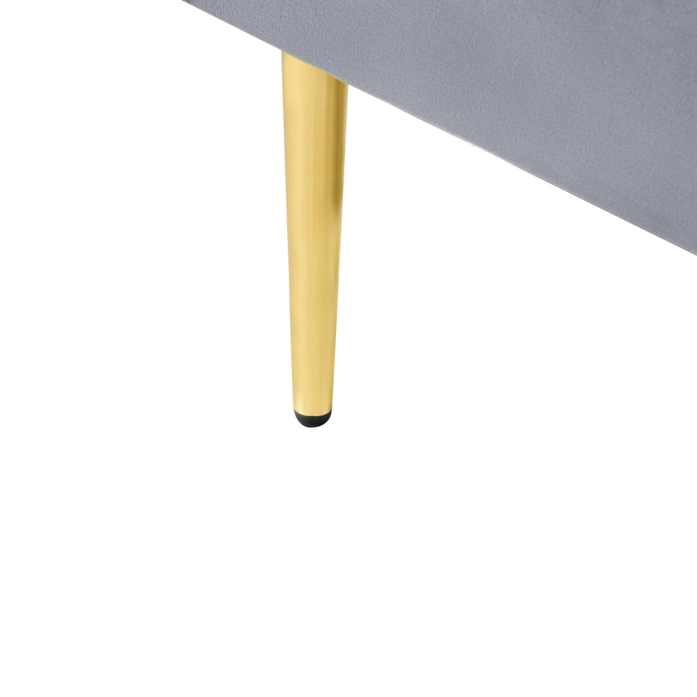 Letto in velluto giallo tappezzeria doppia dimensione gambe dorate testiera con rete a doghe 120 x 200 cm design minimalista