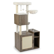 Tiragraffi con contenitore nascosto per la lettiera 72 x 45,5 x 155 cm comfort moderno e accogliente in MDF grigio 20_0018716