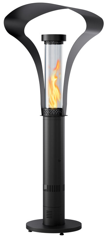 Stufa da Esterno Fungo a Pellet Ø52x194 cm in Ferro Decapato e Vetro Giglio Antracite