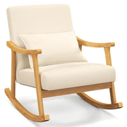 Sedia a dondolo imbottita 78 x 66 x 83 cm comfort ergonomico atmosfera accogliente stile contemporaneo tessuto beige 20_0012119