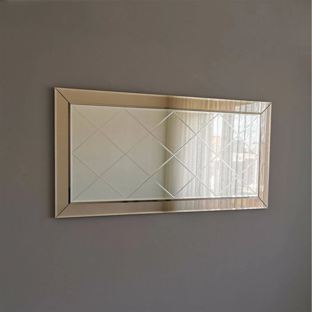 Tejat, Specchio Materiale Struttura in Legno Nobilitato, 2.2x62h cm Argento