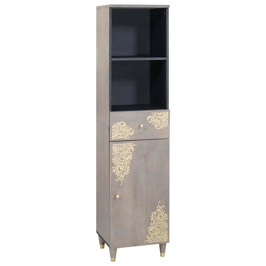 Set di Armadi da Bagno 3 pcs Grigio Legno di mango massello