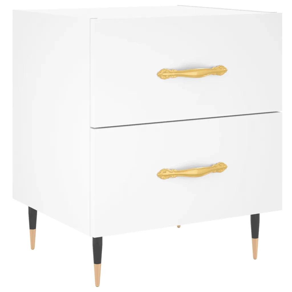 Comodini 2 pz-Set di 2 Tavolino da notte Bianchi 40x35x47,5 cm in Legno Multistrato 260423