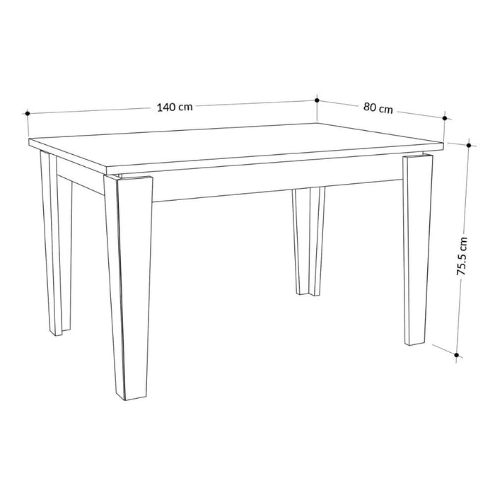 Tavolo allungabile 140/190x80x75,5 cm Tolmen rovere oak