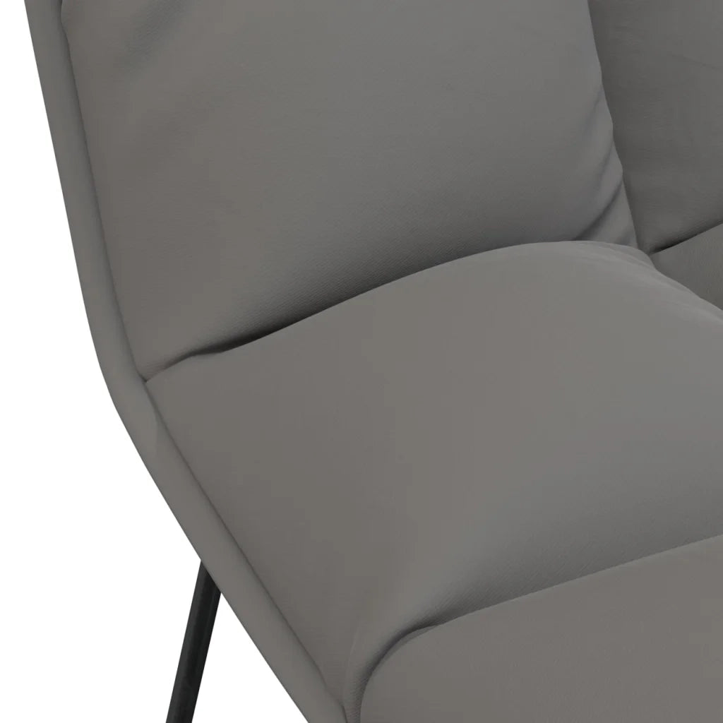 Poltrona con Struttura in Metallo Grigio Chiaro in Velluto cod mxl 57716