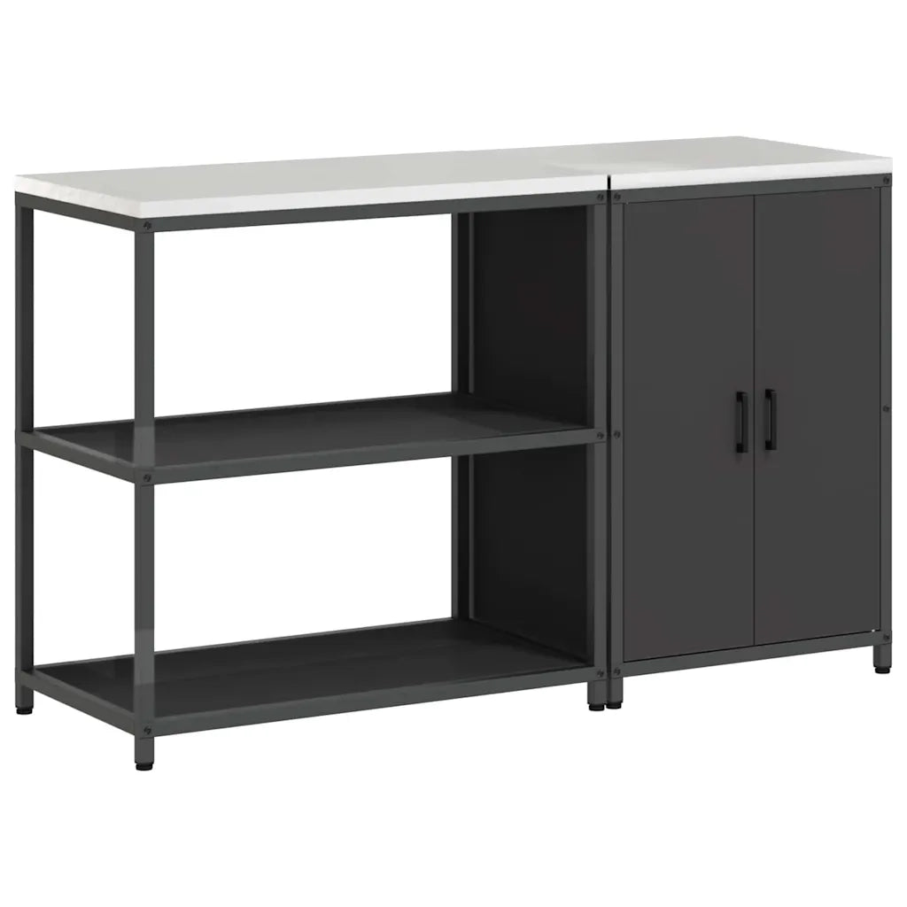 Set di Stoccaggio per Cucina con lo scaffale 2 pz-Armadietto Cucina-Armadietto Cucina Nero 276619