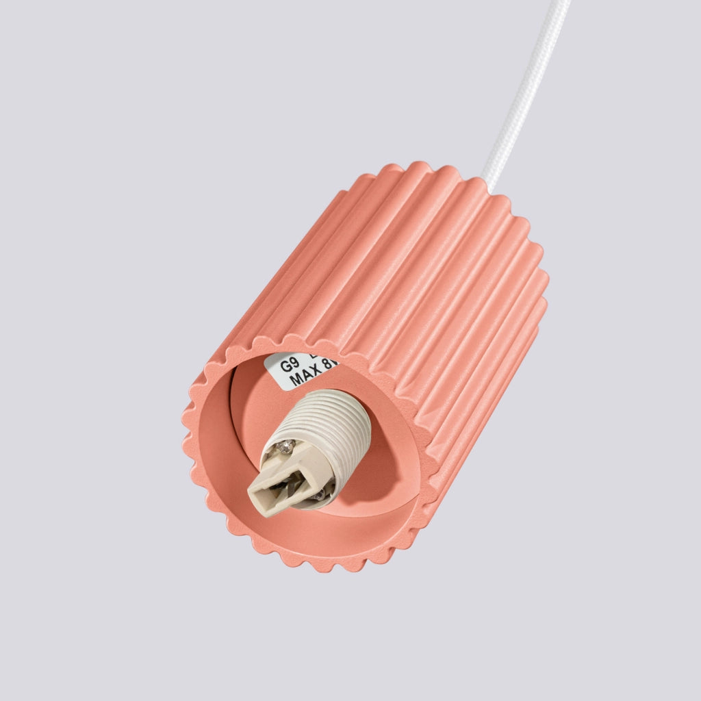 Lampada a sospensione SFERA pesca/bianca vetro G9 Pure Lume