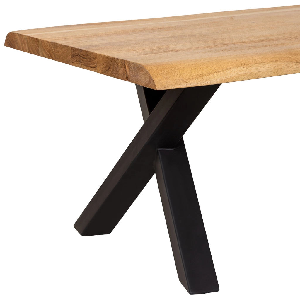 Tavolo da pranzo in legno marrone e nero 140x70x45h cm