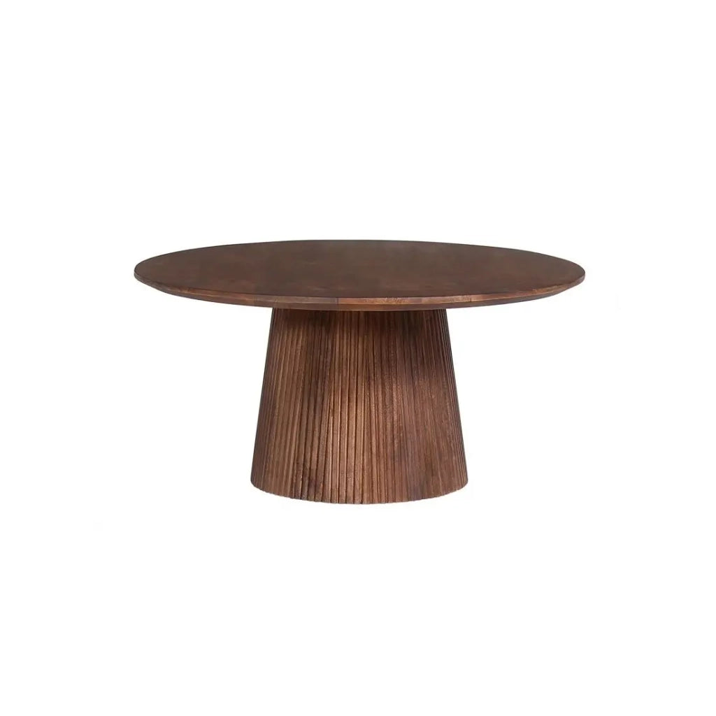 Tavolino rotondo RIMBAUD – Effetto legno marrone 80 cm