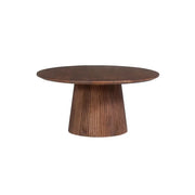 Tavolino rotondo RIMBAUD – Effetto legno marrone 80 cm