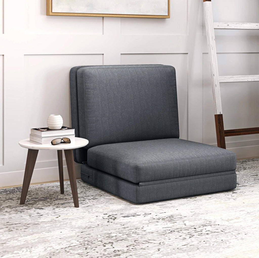 Divano letto da pavimento pieghevole 3 in 1 grigio scuro - senza montaggio