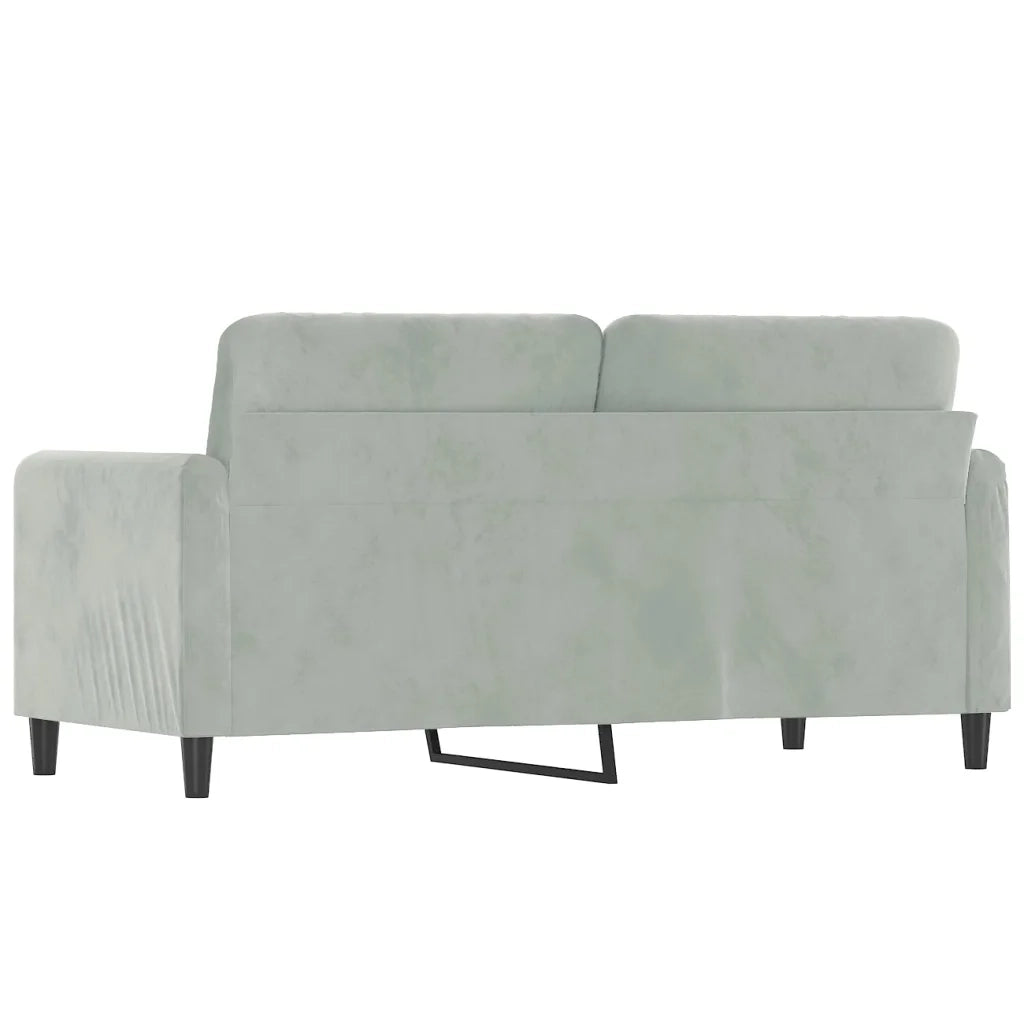 Divano | Divano da soggiorno | Sofa a 2 Posti Grigio Chiaro 140 cm in Velluto
