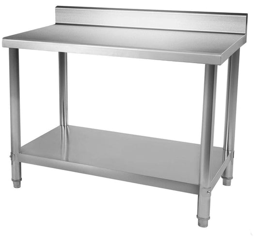 Tavolo da lavoro professionale in acciaio inox gambe regolabili con bordo 100 x 60 cm 3614079/2