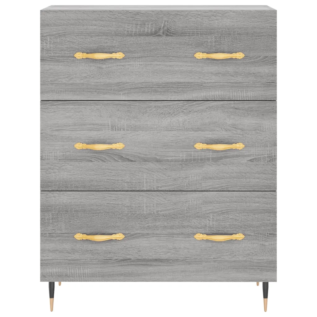 Credenza Grigio Sonoma 69,5x34x180 cm in Legno Multistrato 3198391