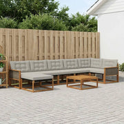 Set di divani da esterno 8 pcs Naturale e Grigio Chiaro 3381579