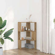 Libreria Angolare 3Ripiani Rovere Artigianale 50x50x102cm Legno