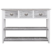 Credenza-Buffet-Armadio da cucina Grigio Antico 108x30x76 cm Legno Massello di Paulownia