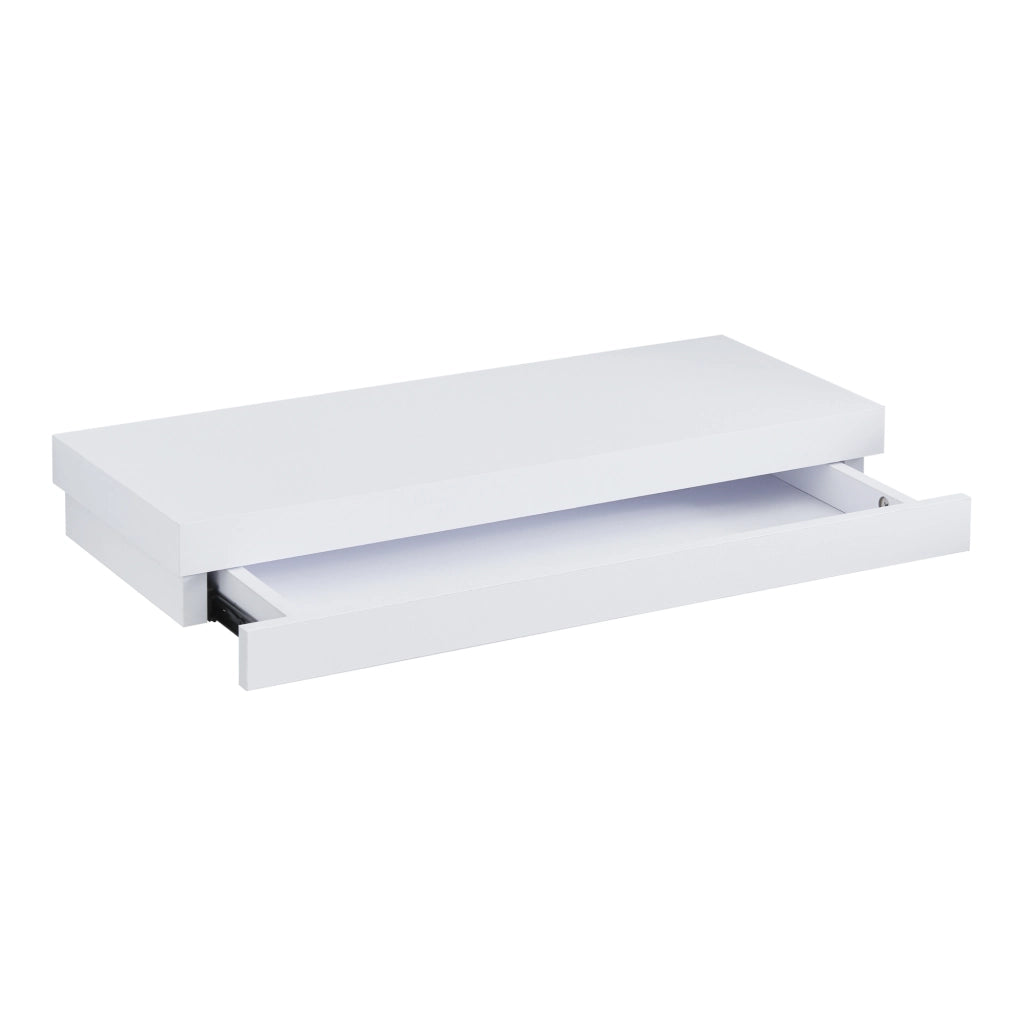 Mensola Karkkila con Cassetto Integrato Comodino Sospeso 60 x 23,5 x 8 cm Bianco [en.casa]