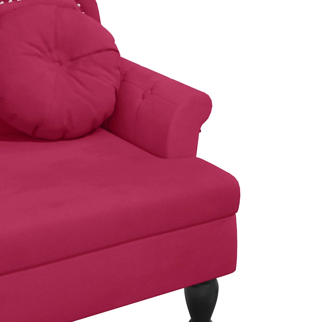 Panca con Cuscini Roso Vino 120,5x65x75 cm in Velluto CFW7722430