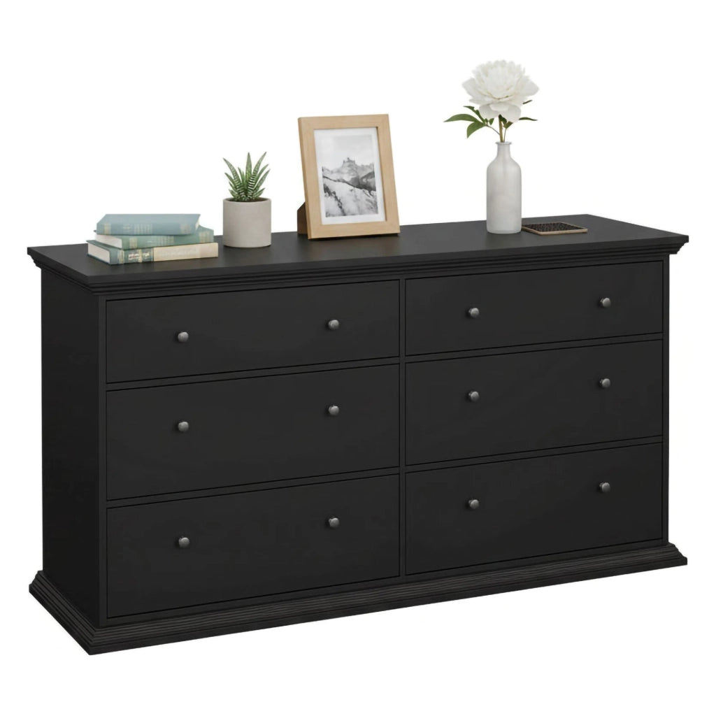 Credenza Hibaru, Buffet da soggiorno, Madia da salotto, Dispensa da cucina, 163x52 h88 cm, Nero