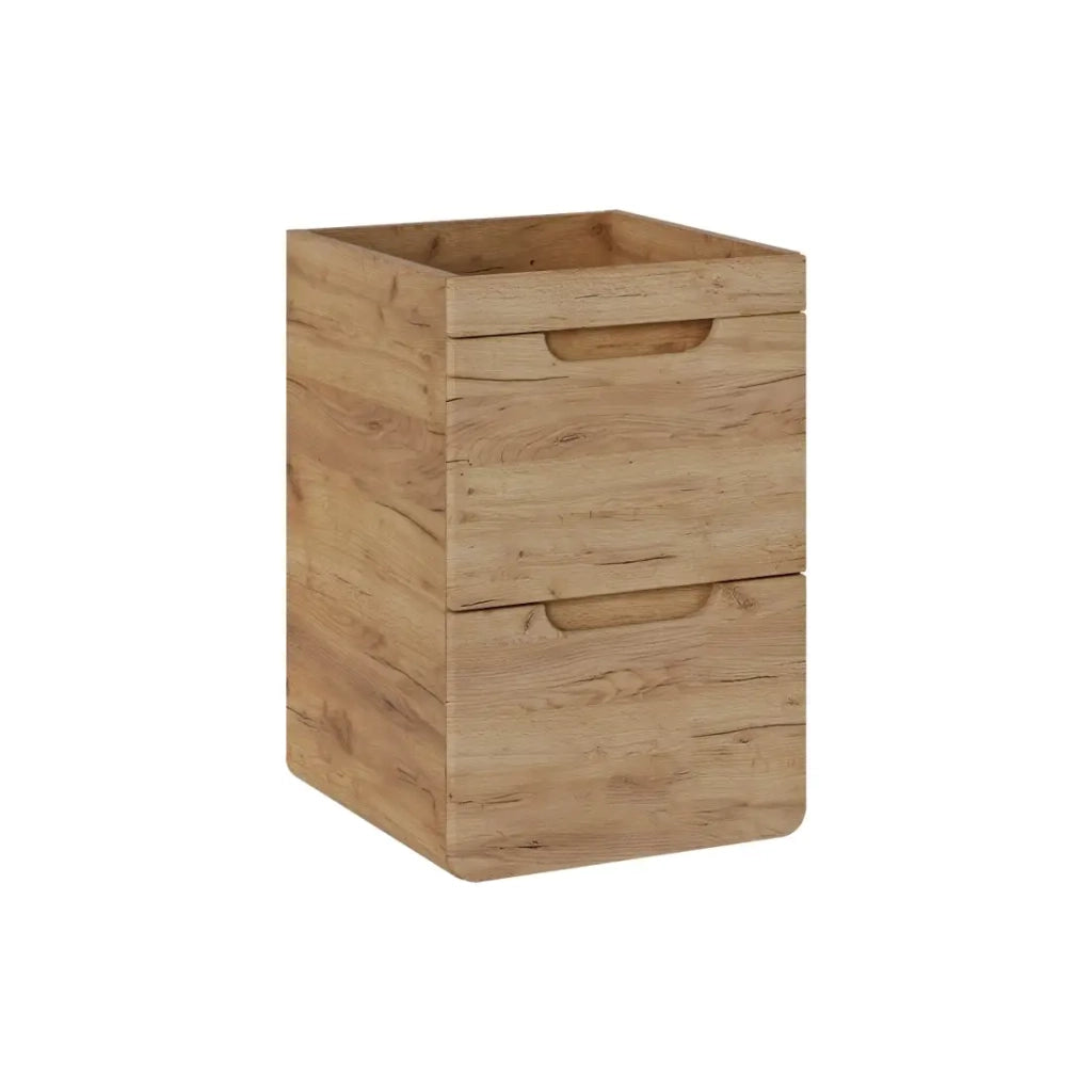 Mobile sotto lavabo ERBANO – 2 cassetti – 40 cm – Colore rovere chiaro – Design sospeso compatto