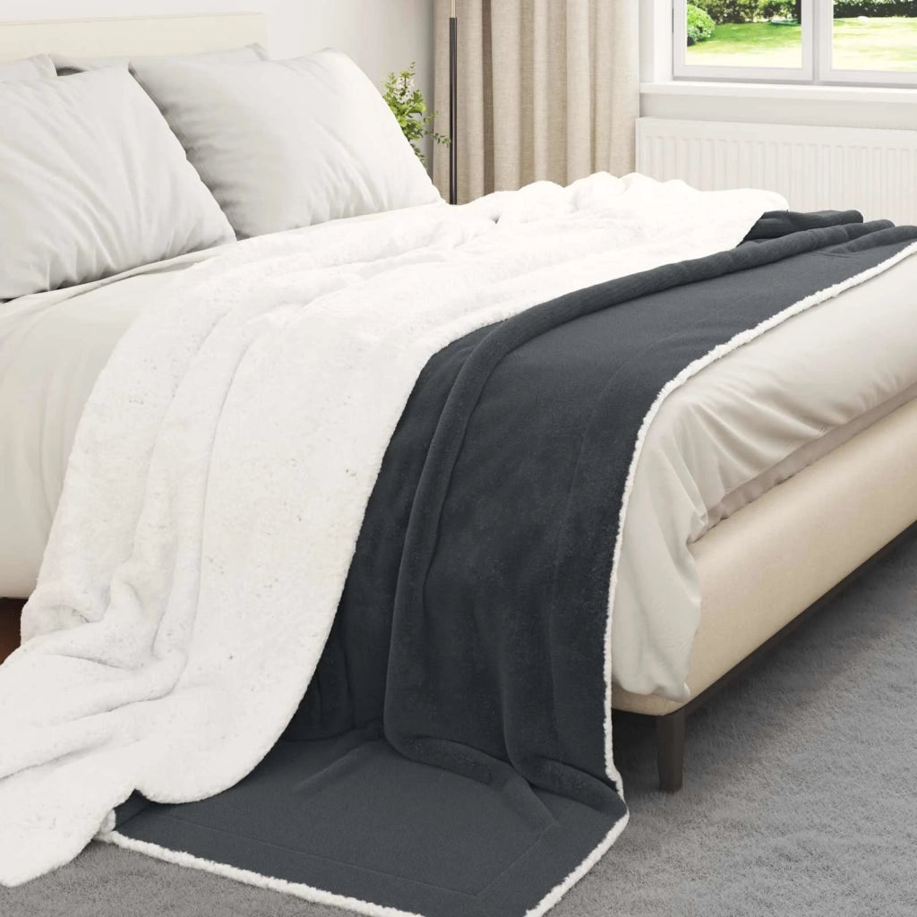 Coperta Grigio scuro 220 x 240 cm Panno