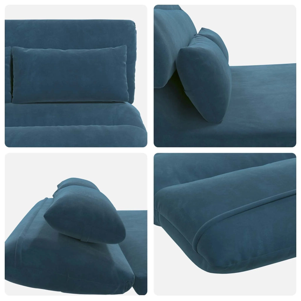 Sedia a pavimento regolabile Blu Velluto