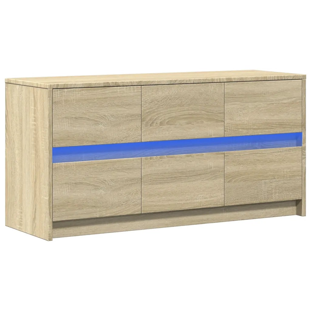 Mobile Porta TV con LED Rovere Sonoma 100x34x50cm in Truciolato