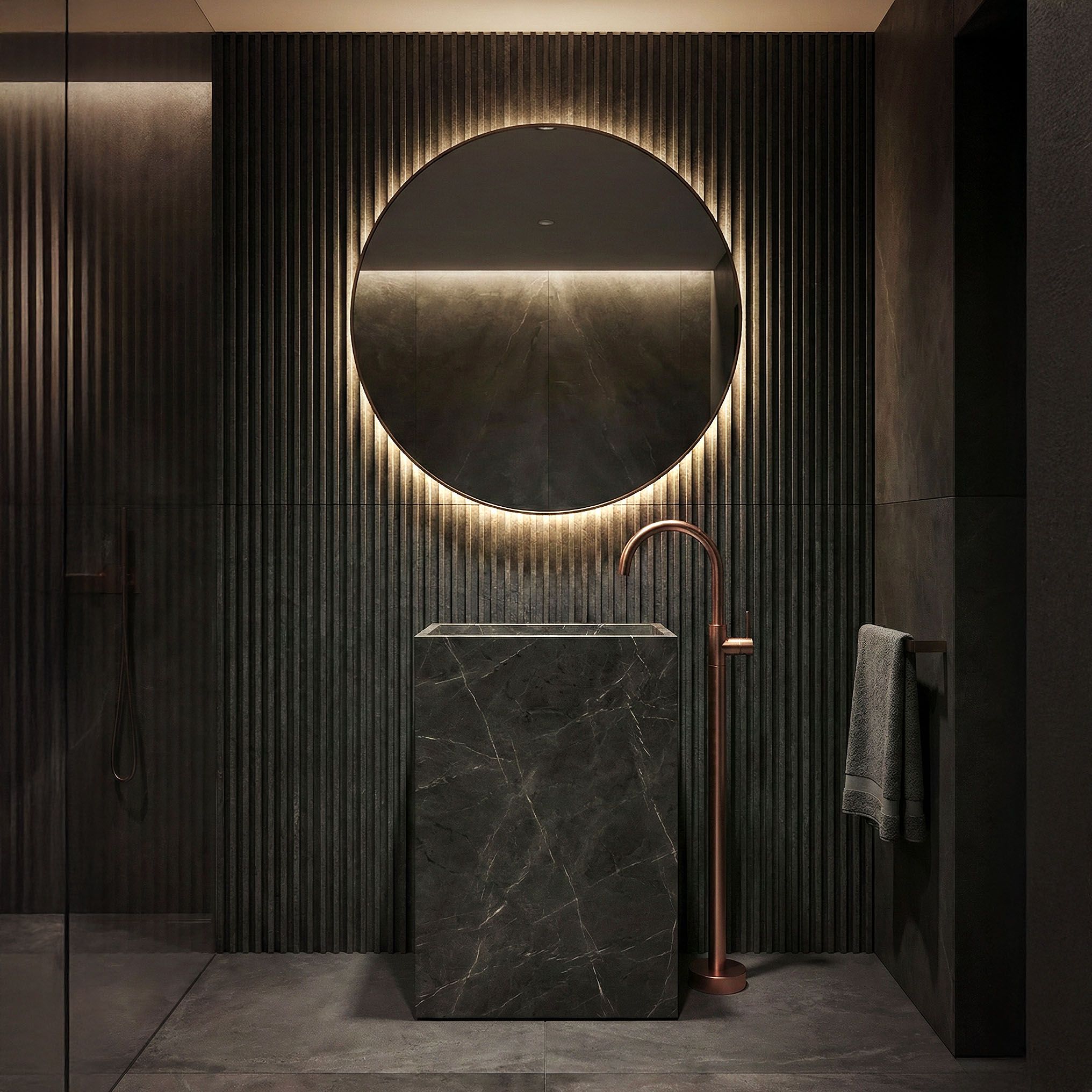 Rubinetto Da Lavabo Rea Lungo Brush Copper