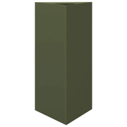 Fioriera | Cassetta per fiori | Vaso Verde Oliva Triangolare 40x34,5x75 cm in Acciaio