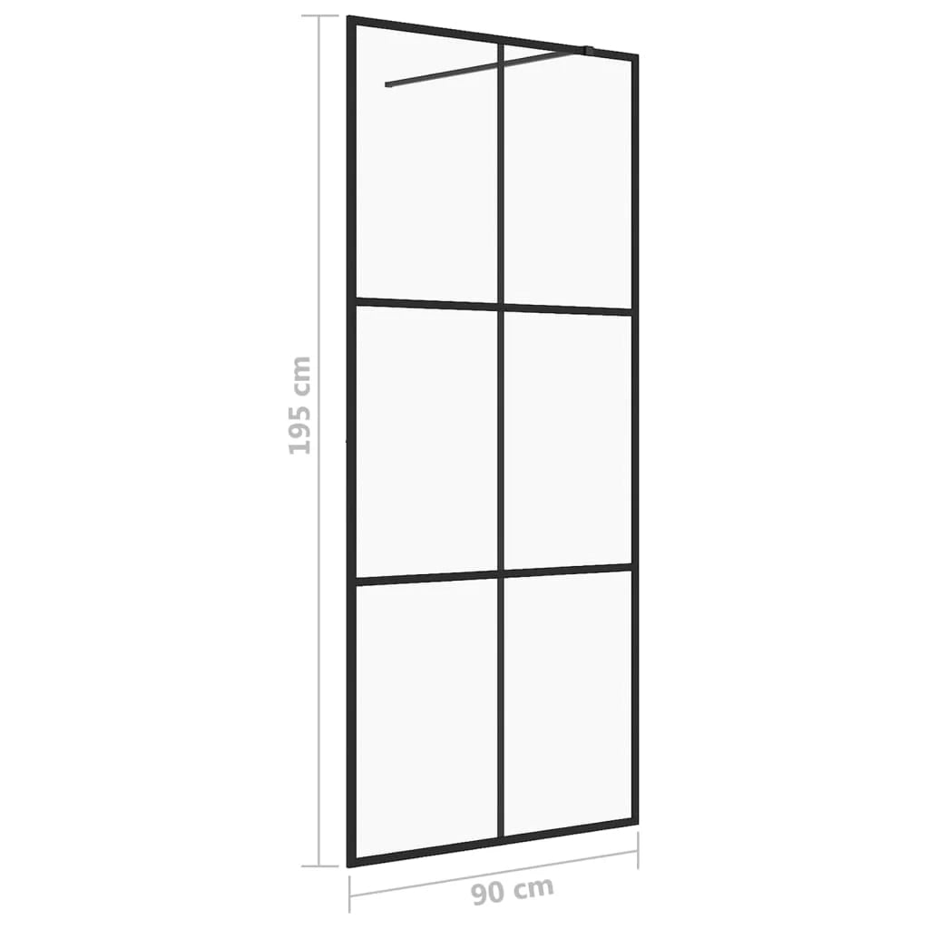 Box doccia con vetro ESG trasparente 90 x 195 cm nero 02_0002145
