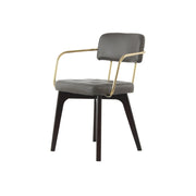 Sedia di design Manchester in ecopelle antracite e metallo oro