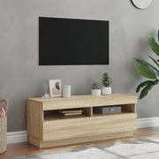 Mobile Porta TV con Luci LED Rovere Sonoma 100x35x40 cm cod mxl 8938