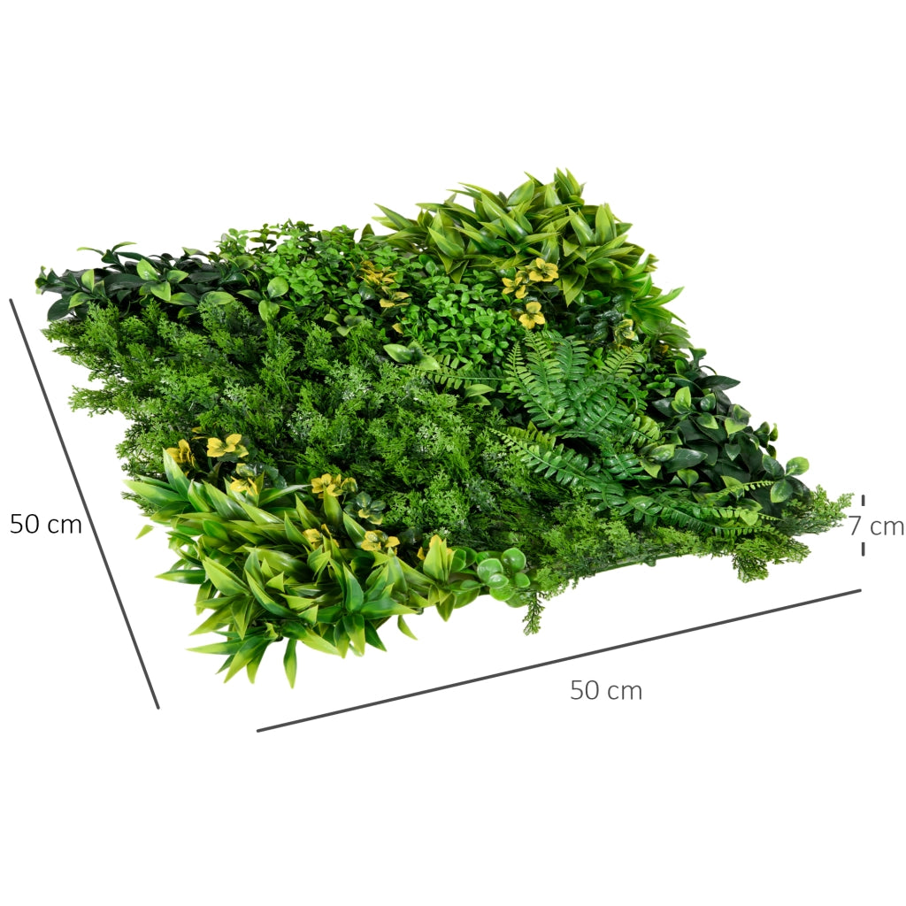 PARETE VEGETALE ARTIFICIALE Set da 12 pezzi 50x50 cm Verde in Polietilene