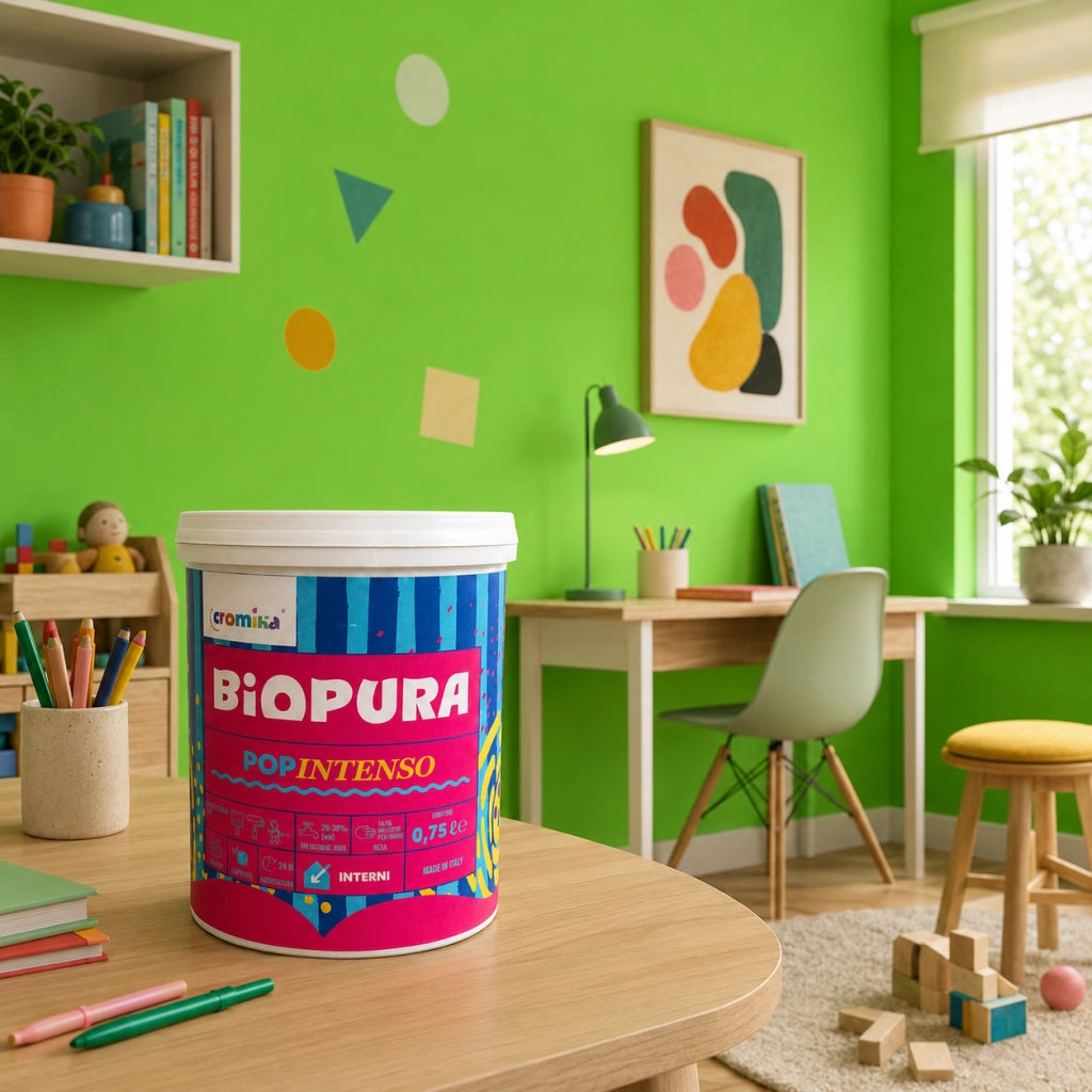 Popintenso palestra e decori interni pittura murale lavabile e coprente cromika *** formato 0,750 lt, colore- verde f...