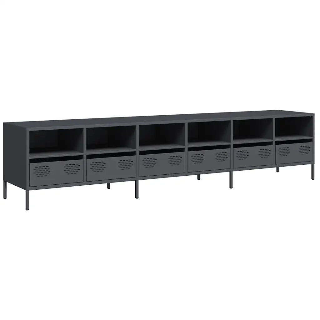 Mobile TV Antracite 202x39x43,5 cm Acciaio Laminato a Freddo 3307157