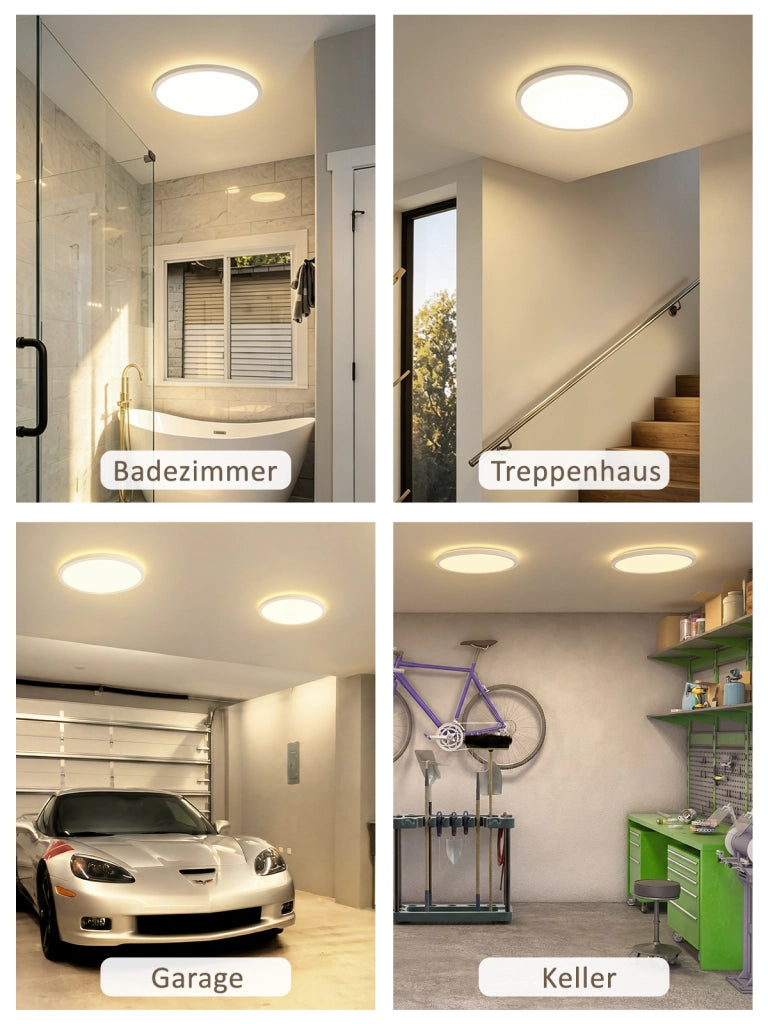 ZMH Lampada da Soffitto LED con Sensore di Movimento 18W 29cm Rotonda 4000K Radar per Corridoio Scala