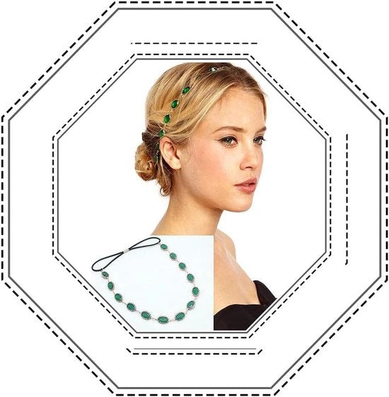 Accessorio per capelli in stile bohemien per donne e ragazze - verde - accessorio di tendenza per capelli